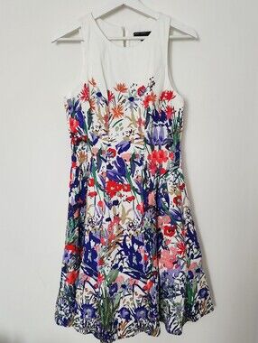 Maggy London Floral Fit & Flare Dress – Size US 8
